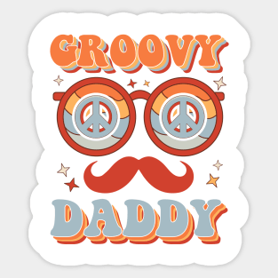 Groovy Daddy 60s Outfit 70s Themed Party Costume Dad Hippie Gift For Men Father day Sticker
